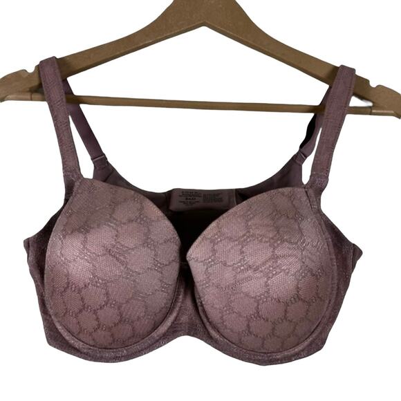 NWT Soma Bra Womens 34D Mauve Geo Lace Full Coverage Stunning Support Romantic - Picture 1 of 4